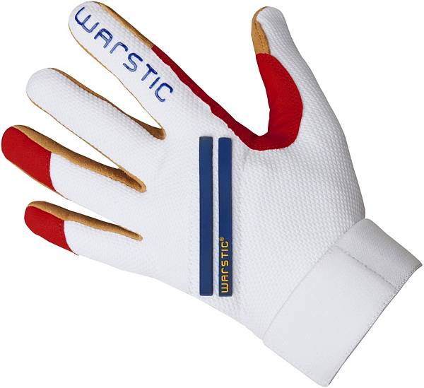 ウォースティック メンズ バッティンググローブ Warstic Adult Workman3 Batting Gloves - Red White Blue