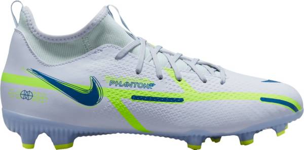 ナイキ サッカー スパイク キッズ ジュニア ファントム ダイナミックフィット Nike Kids' Phantom GT2 Academy Dynamic Fit FG Soccer Cleats - Grey/Blue