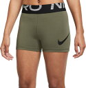 ナイキ レディース トレーニングショーツ Nike Women's Pro Dri-FIT 3" Graphic Training Shorts - Medium Olive