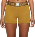 ナイキ レディース トレーニングショーツ Nike Pro Women's Dri-FIT 3” Graphic Shorts - Gold Suede