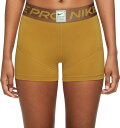 iCL fB[X g[jOV[c Nike Pro Women's Dri-FIT 3h Graphic Shorts - Gold Suede