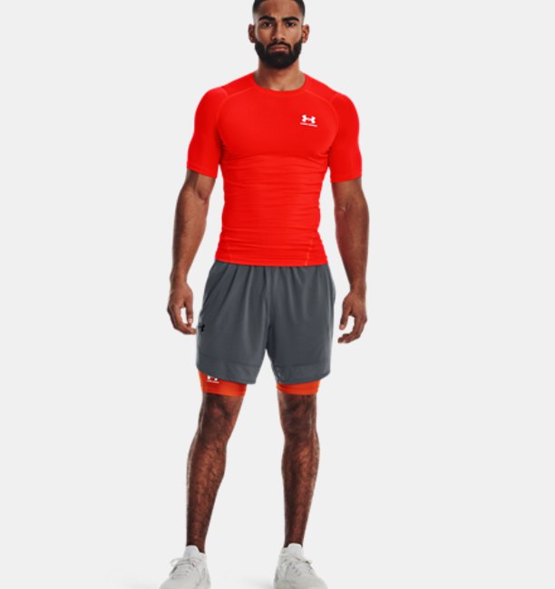 アンダーアーマー メンズ Tシャツ Men's HeatGear Armour Short Sleeve - Bolt Red/White