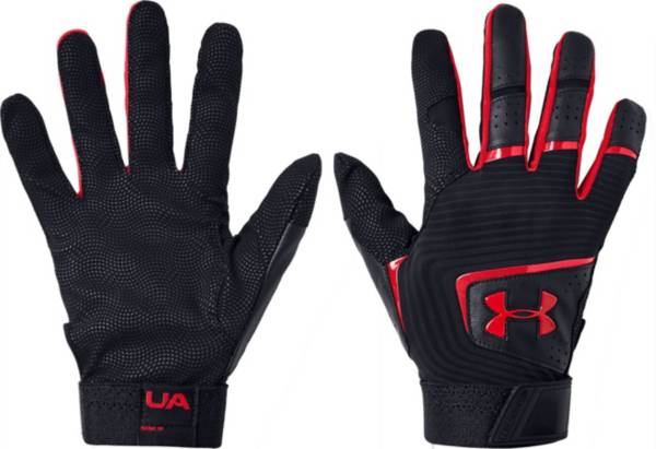 アンダーアーマー メンズ バッティンググローブ Under Armour Adult Clean Up Batting Gloves - Black/Red