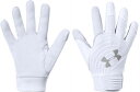 アンダーアーマー メンズ バッティンググローブ Under Armour Adult Harper Hustle Batting Gloves - White(4)