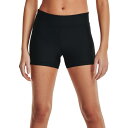 A_[A[}[ fB[X g[jO V[c Under Armour Women's HeatGear Mid Rise 3h Shorts - Black/White