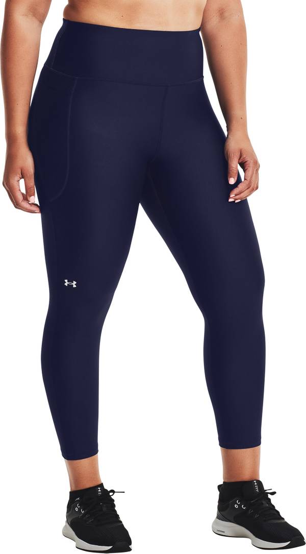 楽天trois　HOMMEアンダーアーマー レディース レギンス Under Armour Women's HeatGear High Rise No-Slip Waistband 7/8 Leggings - Midnight Navy/White