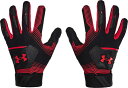 A_[A[}[ LbY obeBOO[u Under Armour Youth Clean Up Batting Gloves - Black/Red