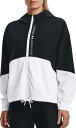 アンダーアーマー レディース ウィンドブレーカー Under Armour Women's Woven Full-Zip Jacket - Black/Whit...
