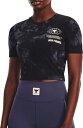 A_[A[}[ fB[X TVc  Under Armour Women's Project Rock Disrupt Print Short Sleeve T-Shirt - Tempered Steel