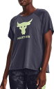 A_[A[}[ fB[X TVc  Under Armour Women's Project Rock Q3 Graphic Short Sleeve T-Shirt - Tempered Steel