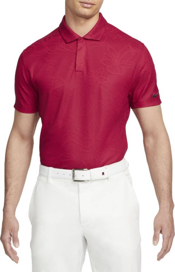 ナイキ メンズ ポロシャツ 半袖 Nike Men 039 s Dri-FIT ADV Tiger Woods Floral Jacquard Golf Polo - Team Red/Gym Red