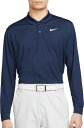 ナイキ メンズ ポロシャツ 長袖 Nike Men's Dri FIT Victory Solid Long Sleeve Golf Polo - College Navy