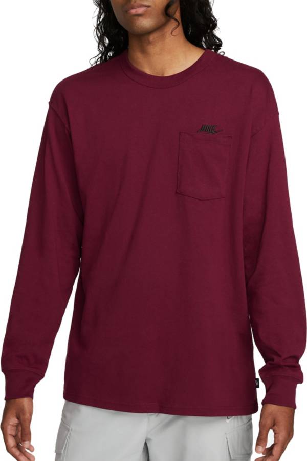 ナイキ メンズ Tシャツ 長袖 ロンT Nike Sportswear Premium Essentials Men's Long-Sleeve Pocket T-Shirt - Dark Beetroot