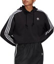 アディダス レディース パーカー adidas Originals Women's Adicolor Classics Cropped Hoodie - Bla...