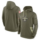 ナイキ メンズ パーカー New Orleans Saints Nike 2022 Salute to Service Therma Performance Pullover Hoodie - Olive NFL サルート おしゃれ ブランド