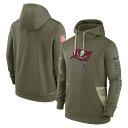 ナイキ メンズ パーカー Tampa Bay Buccaneers Nike 2022 Salute to Service Therma Performance Pullover Hoodie - Olive NFL サルート おしゃれ ブランド