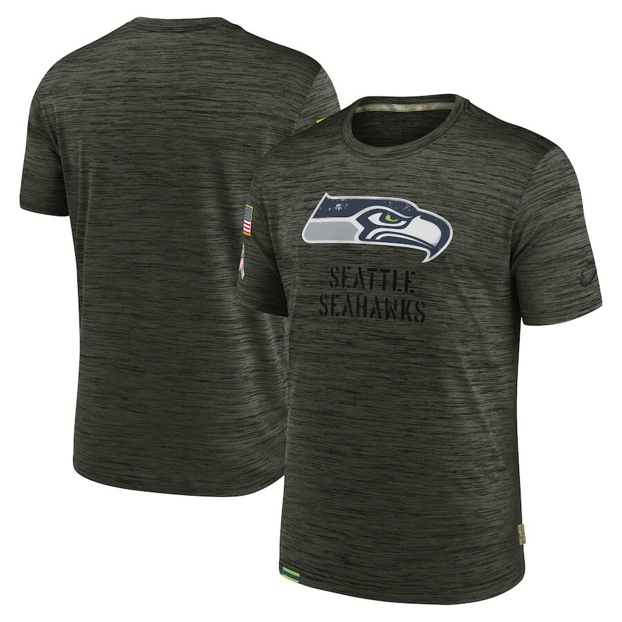 ナイキ メンズ Tシャツ 半袖 Seattle Seahawks Nike 2022 Salute to Service Velocity Team T-Shirt - Brown NFL サルート おしゃれ ブランド