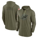 ナイキ メンズ パーカー Miami Dolphins Nike 2022 Salute to Service Tonal Pullover Hoodie - Olive NFL サルート おしゃれ ブランド