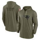 ナイキ メンズ パーカー New England Patriots Nike 2022 Salute to Service Tonal Pullover Hoodie - Olive NFL サルート おしゃれ ブランド