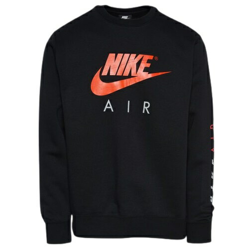 Rakuten - ナイキ メンズ スウェットシャツ Nike Air Crew Fleece - Black/Orange