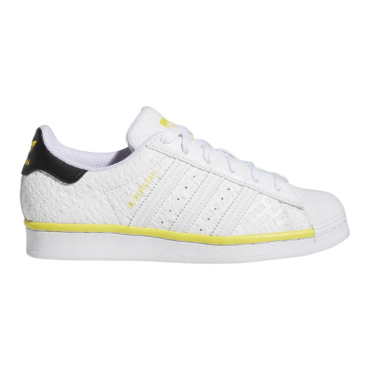 アディダス オリジナルス キッズ スニーカー スーパースター adidas Originals Superstar GS - White/Yellow/Black 白 ホワイト イエロー 靴 通学