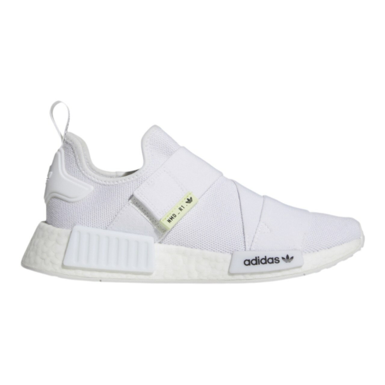 アディダス オリジナルス レディース スニーカー adidas Originals NMD R1 Laceless - White/White/Black 白 ...