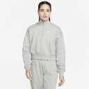 ナイキ レディース スウェットシャツ Nike Style Fleece Crop Quarter Zip - Gray