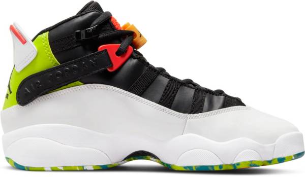 ジョーダン キッズ バッシュ Jordan Kids' GS Six Rings - Black/White/Orange 黒 ブラック バスケットシューズ ミニバス 子供 男の子 女の子