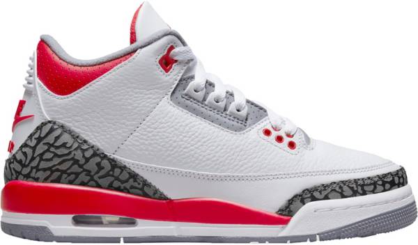 ジョーダン キッズ バッシュ Jordan Kids' GS Air Jordan 3 Retro - White/Red/Black 白 ホワイト バスケットシューズ ミニバス 子供 男の子 女の子