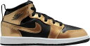 ジョーダン キッズ ジュニア バッシュ Jordan Kids' PS Air Jordan 1 Mid SE - Black/Metallic Gold/White ブラック