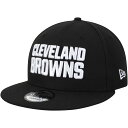 ニューエラ メンズ キャップ Cleveland Browns New Era NFL B-Dub 9FIFTY Adjustable Hat 帽子 Black