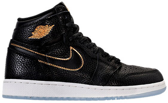 ジョーダン レトロ1 ハイ キッズ/レディース Jordan 1 Retro High スニーカー Black/Metallic Gold/Summit White