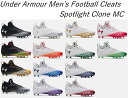 【商品名】 Under Armour Men's Spotlight Clone MC Football Cleats 【カラー】 Black/Silver　3026334-001 Black/Pink　3026334-002 Black/Gold　3026334-003 Black/White　3026334-004 White/Silver　3026334-100 White/Orange　3026334-101 White/Royal　3026334-102 White/Purple　3026334-103 White/Gold　3026334-104 White/Green　3026334-105 White/Navy　3026334-106 White/Cardinal　3026334-107 White/Red　3026334-108 Kelly Green　3026334-109 【サイズ】 26.0cm　M8.0 26.5cm　M8.5 27.0cm　M9.0 27.5cm　M9.5 28.0cm　M10.0 28.5cm　M10.5 29.0cm　M11.0 29.5cm　M11.5 30.0cm　M12.0 31.0cm　M13.0 【お届け予定】 ■お客様のお手元におよそ3週間〜1ヶ月をお届けの目安としております。 ■USA販売元よりアメリカ内での弊社倉庫へ一度集めてから日本へ輸出します。 ■日本内弊社事務所にて検品してからお客様へ発送します。 ■USA販売元より在庫確認はしておりますが、購入時に完売している場合もございます。その場合は手配可能な他サイズ/カラー/類似商品をご提案させて頂きます。 ■ご予約販売の性質上、コンビニ・銀行振込等の決済は入金確認後の買い付けになりますのでお届け予定が遅くなる可能性があります。 ■高額レア商品の発送後受け取り拒否多発のため、35,000円以上のご注文は代引き支払いは受け付けておりません。