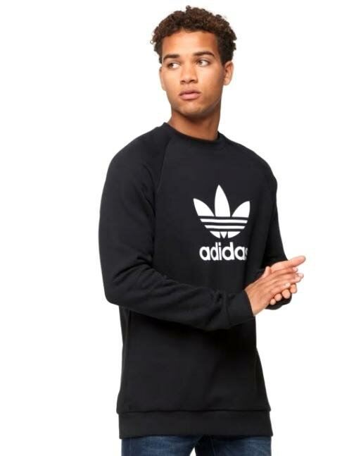 アディダス オリジナルス メンズ adidas Originals Trefoil Crew ロングTシャツ Black