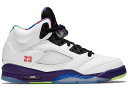 ジョーダン レトロ5 キッズ/レディース Jordan Retro 5 GS スニーカー White/Ghost Green/Court Purple