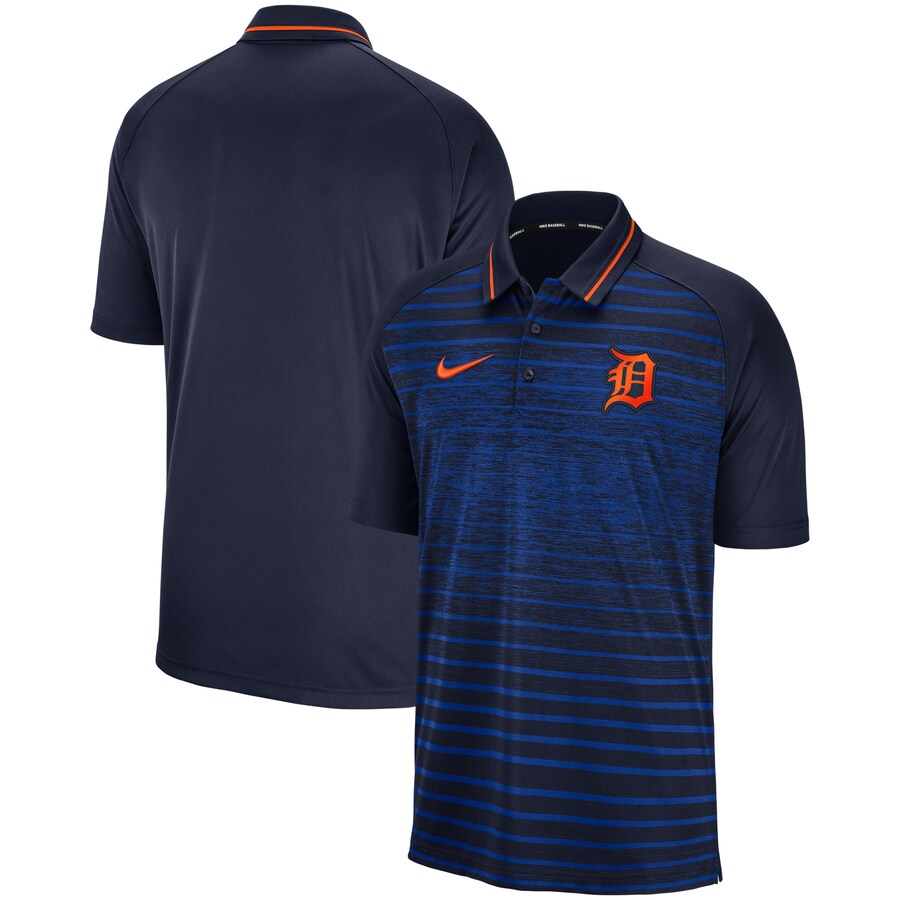 ナイキ メンズ ポロシャツ Detroit Tigers Nike Game Stripe Raglan Sleeve Polo 半袖 ゴルフ Navyのサムネイル