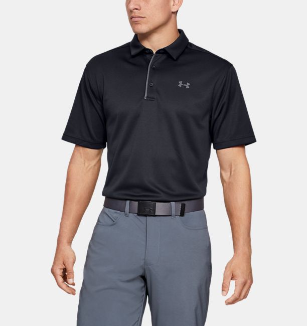 アンダーアーマー メンズ Under Armour Tech Golf Polo Shirt ゴルフ ポロシャツ Black / Graphite