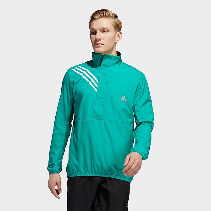 [ AfB_X Y jOWPbg EBhu[J[ adidas Run It Anorak 3-Stripes Running Jacket - Glory Green