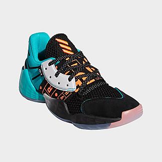 trois HOMMEのアディダス キッズ ハーデン4 adidas Harden Vol. 4 GS バッシュ Black/Signal Coral/Aqua｜アングル2