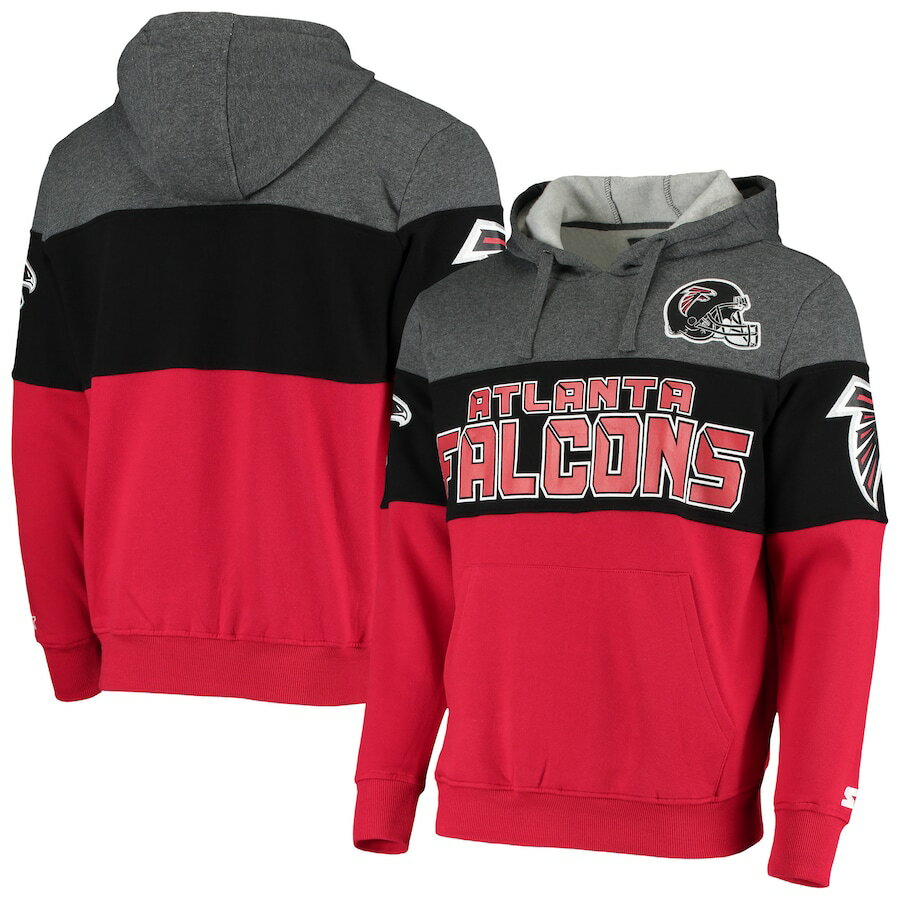 メンズ パーカー "Atlanta Falcons" Starter Extreme Fireballer Pullover Hoodie - Heathered Gray/Black