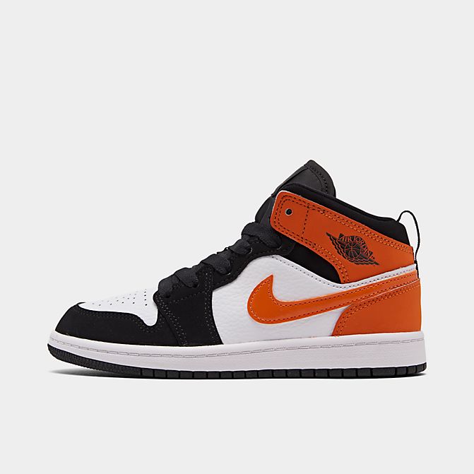 ジョーダン キッズ/ジュニア バッシュ Air Jordan 1 Mid PS スニーカー Black/Starfish/Starfish/White