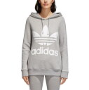 アディダス オリジナルス レディース/ウーマン adidas Originals ADICOLOR Trefoil Hoodie パーカー Grey Melange フーディー