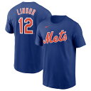 ナイキ メンズ Tシャツ メッツ Francisco Lindor New York Mets Nike Name Number T-Shirt - Royal