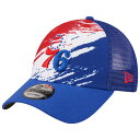 j[G Y Lbv VNT[Y Philadelphia 76ers New Era Marble 9FORTY Trucker Snapback Hat - Royal