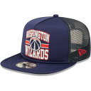 ニューエラ メンズ キャップ ウィザーズ Washington Wizards New Era A-Frame 9FIFTY Snapback Trucker Hat - Navy