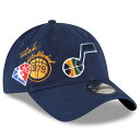 j[G Y Lbv WY Utah Jazz New Era Back Half 9TWENTY Adjustable Hat - Navy