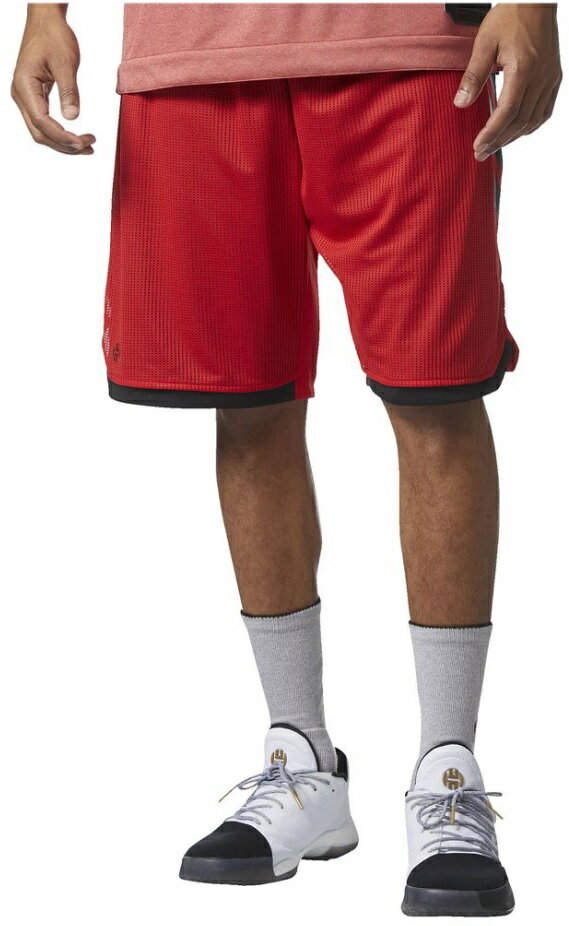 即納 アディダス メンズ バスパン ハーデン Adidas Harden Shorts 赤 レッド バスケットパンツ 部活 練習 NBA