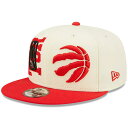 j[G Y Lbv v^[Y Toronto Raptors New Era 2022 NBA Draft 9FIFTY Snapback Adjustable Hat - Cream/Red