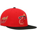 ~b`FAhlX Y Lbv q[g Miami Heat Mitchell & Ness Hardwood Classics Snapback Hat - Red/Black