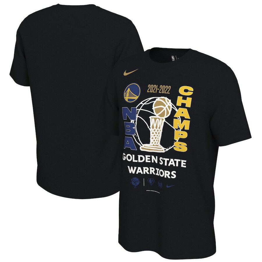 ナイキ メンズ Tシャツ ウォリアーズ Golden State Warriors Nike 2022 NBA Finals Champions Locker Room T-Shirt - Black